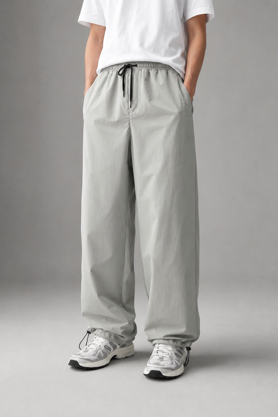 Light Grey Wide Leg Soft Pants – Relaxed Fit